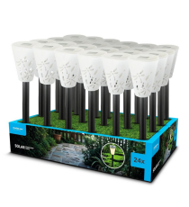 Lampada solare da giardino GS023 led 1,2W misura 34.5x7.5cm IP44 lampione, segnapassi ad energia solare con pannello incorporato