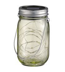 Lampada solare da giardino a barattolo DS005 led 1,2W  misura 13x8cm IP44 lampione segnapassi con pannello incorporato