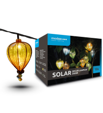 Catena luminosa solare DS009 con 10 luci led, lampadine a forma mongolfiera 2700-3200K luce calda 4.9metri IP44 da esterno
