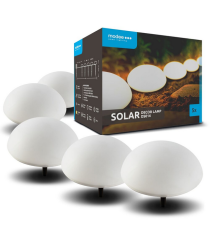 5pz Lampada solare da giardino sfera DS023 led 1,2W misura 15x6cm IP44 segnapassi ad energia solare con pannello incorporato