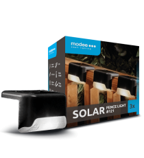 3pz lampada solare da giardino per gradini e recinzioni WS121 led misura 8x4cm IP44 segnapassi con pannello incorporato