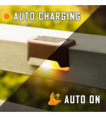 3pz lampada solare da giardino per gradini e recinzioni WS121 led misura 8x4cm IP44 segnapassi con pannello incorporato