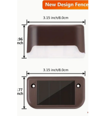 3pz lampada solare da giardino per gradini e recinzioni WS121 led misura 8x4cm IP44 segnapassi con pannello incorporato