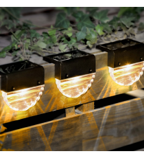 2pz lampada solare da giardino per gradini e recinzioni WS109 led Rgb multicolore 9x6cm IP44 segnapassi con pannello incorporato