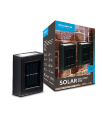 2pz lampada applique solare da giardino per pareti e recinzioni WS126 led 10x7.5cm IP44 segnapassi con pannello incorporato