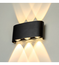 Applique in metallo nera LWL0002 tripla luce 6w 470 lumen 4000k luce naturale misura 150x75x42mm da parete IP65 da esterno