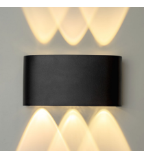 Applique in metallo nera LWL0002 tripla luce 6w 470 lumen 4000k luce naturale misura 150x75x42mm da parete IP65 da esterno