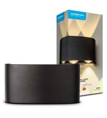 Applique in metallo nera LWL0002 tripla luce 6w 470 lumen 4000k luce naturale misura 150x75x42mm da parete IP65 da esterno