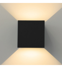 Applique in metallo nera LWL0007 6w 515 lumen 4000k luce naturale misura 100x100x100mm lampada da parete IP65 da esterno