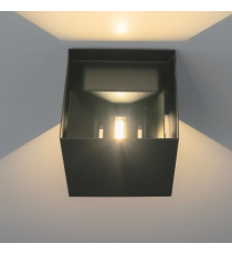 Applique in metallo nera LWL0007 6w 515 lumen 4000k luce naturale misura 100x100x100mm lampada da parete IP65 da esterno