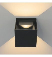 Applique in metallo nera LWL0007 6w 515 lumen 4000k luce naturale misura 100x100x100mm lampada da parete IP65 da esterno