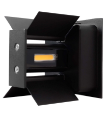 Applique in metallo nera LWL0007 6w 515 lumen 4000k luce naturale misura 100x100x100mm lampada da parete IP65 da esterno