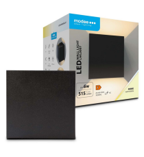 Applique in metallo nera LWL0007 6w 515 lumen 4000k luce naturale misura 100x100x100mm lampada da parete IP65 da esterno