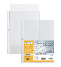 Buste forate Atla - pesante - buccia - 22x30 cm - trasparente - Sei Rota - conf. 50 pezzi Buste forate Atla - pesante - buccia - 22x30 cm - trasparente - Sei Rota - conf. 50 pezzi