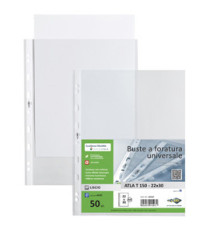Buste forate Atla T - pesante - liscio - 22 x 30 cm - trasparente - Sei Rota - conf. 50 pezzi