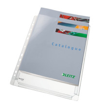 Buste forate con soffietto - 22x30 cm - PVC - trasparente - Leitz - conf. 10 pezzi Buste forate con soffietto - 22x30 cm - PVC - trasparente - Leitz - conf. 10 pezzi