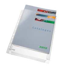 Buste forate con soffietto - 22x30 cm - PVC - trasparente - Leitz - conf. 10 pezzi Buste forate con soffietto - 22x30 cm - PVC - trasparente - Leitz - conf. 10 pezzi