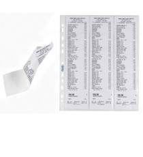 Buste forate per scontrini fiscali - 6 Spazi - 25,2x30,7 cm - trasparente - Favorit - conf. 10 pezzi Buste forate per scontrini fiscali - 6 Spazi - 25,2x30,7 cm - trasparente - Favorit - conf. 10 pezzi