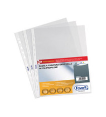 Buste forate Special PP - Air - buccia - 22x30 cm - trasparente - Favorit - conf. 100 pezzi Buste forate Special PP - Air - buccia - 22x30 cm - trasparente - Favorit - conf. 100 pezzi