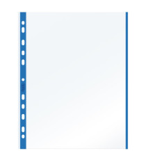 Buste forate con banda colorata - Linear - buccia - 21 x 29,7 cm - blu - Favorit - conf. 10 pezzi Buste forate con banda colorata - Linear - buccia - 21 x 29,7 cm - blu - Favorit - conf. 10 pezzi