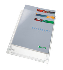 Buste forate con soffietto - 22 x 30 cm - PVC - trasparente - Leitz - conf. 10 pezzi