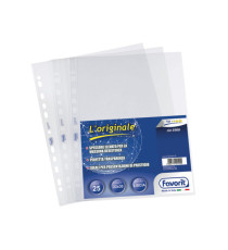 Buste forate L'Originale - Top - liscio - 22x30 cm - trasparente - Favorit - conf. 25 pezzi Buste forate L'Originale - Top - liscio - 22x30 cm - trasparente - Favorit - conf. 25 pezzi