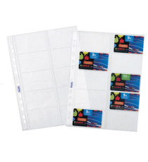 Buste forate porta cards - PPL - 10 tasche - 21,5x29,7 cm - trasparente - Favorit - conf. 10 pezzi