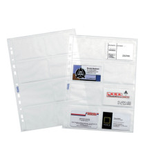 Buste forate Portabiglietti - 8 Tasche - 22,2x31,2 cm - trasparente - Favorit - conf. 10 pezzi Buste forate Portabiglietti - 8 Tasche - 22,2x31,2 cm - trasparente - Favorit - conf. 10 pezzi