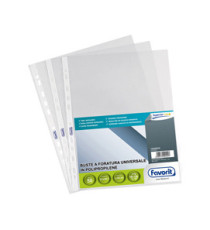 Buste forate Special PP - Superior - liscio - 21x29,7 cm - trasparente - Favorit - conf. 50 pezzi Buste forate Special PP - Superior - liscio - 21x29,7 cm - trasparente - Favorit - conf. 50 pezzi