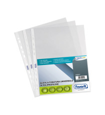 Buste forate Special PP - Superior - liscio - 21x29,7 cm - trasparente - Favorit - conf. 50 pezzi Buste forate Special PP - Superior - liscio - 21x29,7 cm - trasparente - Favorit - conf. 50 pezzi