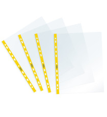 Buste forate Sprint - c/ banda - liscia - 22 x 30 cm - giallo - Favorit - conf. 25 pezzi