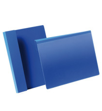 Buste identificative - con aletta pieghevole - A4 orizzontale - blu - Durable - conf. 50 pezzi