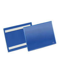 Buste identificative - con bande adesive - A5 orizzontale - blu - Durable - conf. 50 pezzi