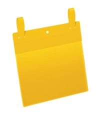 Buste identificative - con fascette di aggancio - A5 orizzontali - giallo - Durable - conf. 50 pezzi