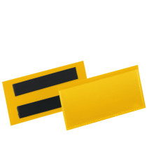 Buste identificative magnetiche - 100 x 38 mm - giallo - Durable - conf. 50 pezzi