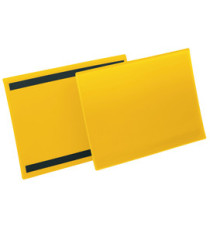 Buste identificative magnetiche - A4 orizzontale - giallo - Durable - conf. 50 pezzi