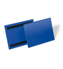 Buste identificative magnetiche - A5 orizzontale - blu - Durable - conf. 50 pezzi