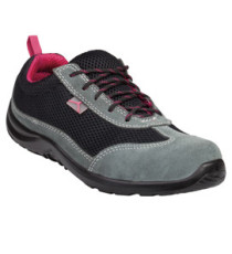 Calzatura di sicurezza Como S1P SRC - pelle scamosciata/poliestere mesh - numero 39 - nero/fucsia - Deltaplus Calzatura di sicurezza Como S1P SRC - pelle scamosciata/poliestere mesh - numero 39 - nero/fucsia - Deltaplus