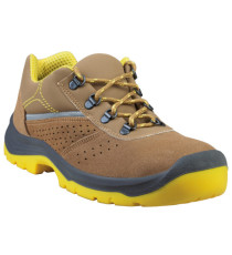 Calzatura di sicurezza Rimini 4 S1P SRC - pelle scamosciata perforata - numero 39 - beige/giallo - Deltaplus