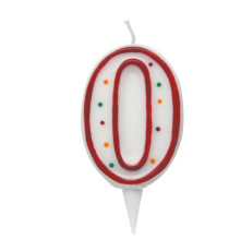 Candelina Zuccherino - numero 0 - H 8.5 cm - Big party Candelina Zuccherino - numero 0 - H 8.5 cm - Big party