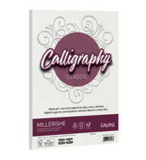 Carta Calligraphy Millerighe - A4 - 200 gr - bianco 01 - Favini - conf. 50 fogli