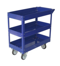 Carrello da lavoro - 3 ripiani - 84 x 41 x 82 cm - portata max 100 kg - acciaio verniciato - blu - Serena Group Carrello da lavoro - 3 ripiani - 84 x 41 x 82 cm - portata max 100 kg - acciaio verniciato - blu - Serena Group