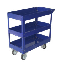 Carrello da lavoro - 3 ripiani - 84 x 41 x 82 cm - portata max 100 kg - acciaio verniciato - blu - Serena Group Carrello da lavoro - 3 ripiani - 84 x 41 x 82 cm - portata max 100 kg - acciaio verniciato - blu - Serena Group