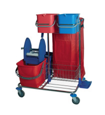 Carrello per pulizie Star 2 - cromato - 48 L - 82 x 71 x 105 cm - Taxon Carrello per pulizie Star 2 - cromato - 48 L - 82 x 71 x 105 cm - Taxon
