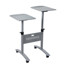 Carrello Twin - per proiettori multimediali - 2 ripiani - con ruote - 86 x 60 x 120 cm - grigio - Nobo Carrello Twin - per proiettori multimediali - 2 ripiani - con ruote - 86 x 60 x 120 cm - grigio - Nobo