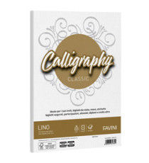 Carta Calligraphy Lino - A4 - 120 gr - bianco 01 - Favini - conf. 50 fogli