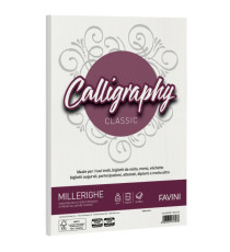 Carta Calligraphy Millerighe - A4 - 200 gr - bianco 01 - Favini - conf. 50 fogli