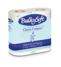 Carta igienica Classic - 2 veli - 16 gr - 10 cm x 52,5 mt - diametro 11,5 cm - 500 strappi - BulkySoft - pacco 4 rotoli Carta igienica Classic - 2 veli - 16 gr - 10 cm x 52,5 mt - diametro 11,5 cm - 500 strappi - BulkySoft - pacco 4 rotoli