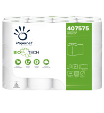 Carta igienica classica Bio Tech - 180 strappi - 2 veli - 19,80 mt - Papernet - conf. 24 rotoli