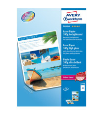 Carta laser - A4 - 200 gr - effetto extra glossy - bianco - Avery - conf. 100 fogli
